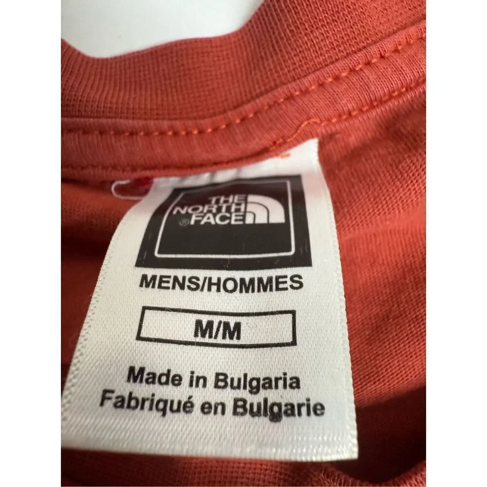 North Face Shirt Mens Red Crewneck Short Sleeve Casual Cotton Sz M See Notes